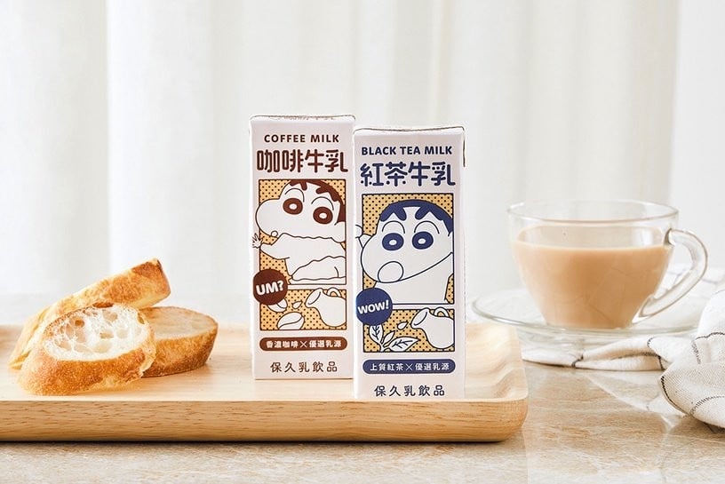 7-11「8月超商話題美食」:蠟筆小新咖啡牛乳、紅茶牛乳,單罐售價25元,6入組119元