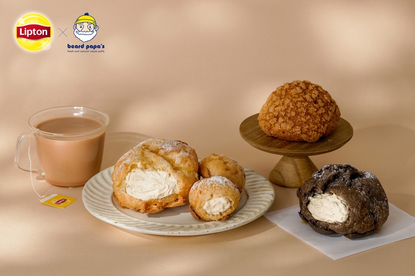 beard papa's聯名立頓推立頓奶茶口味泡芙,5款餅皮任選
