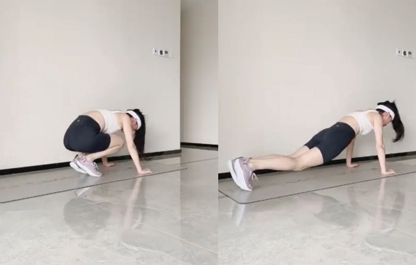 瘦小腹運動七:俯身收腹跳