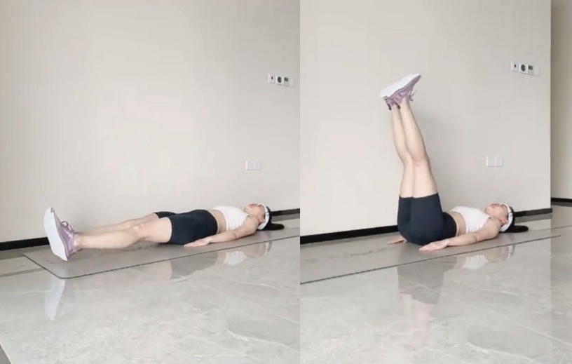 瘦小腹運動二:反向捲腹