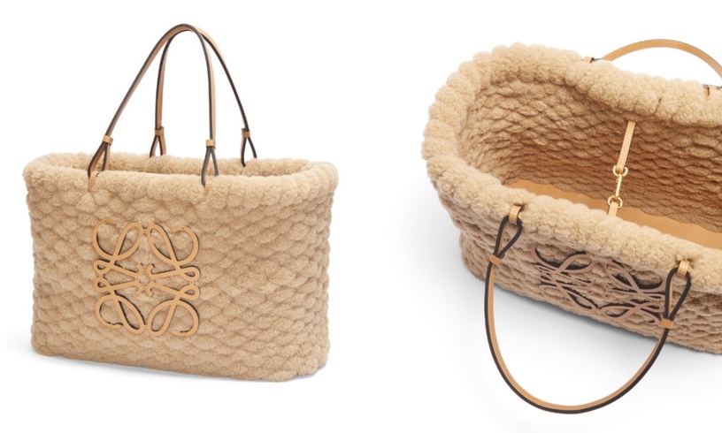 大容量托特包推薦5：LOEWE Basket bag in shearling，約NT$128,850