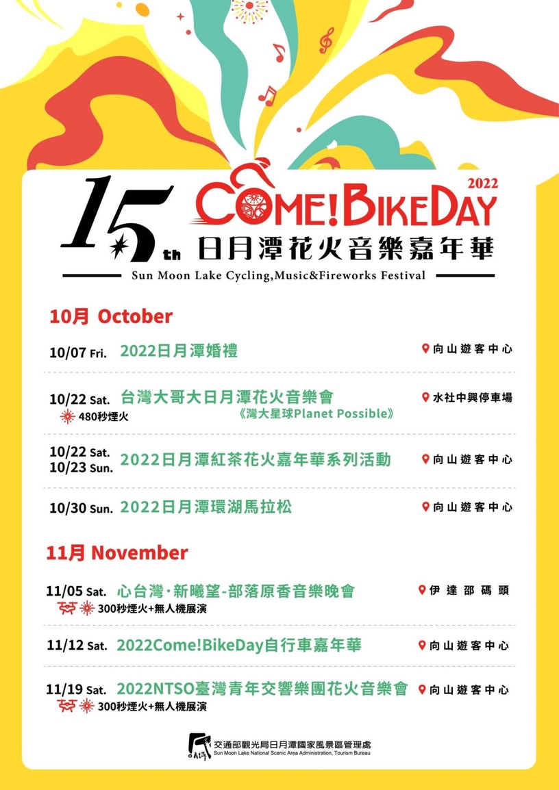 2022日月潭花火節10/22閃亮登場!超過300秒煙火點亮日月潭夜空+無人機展演,美翻!
