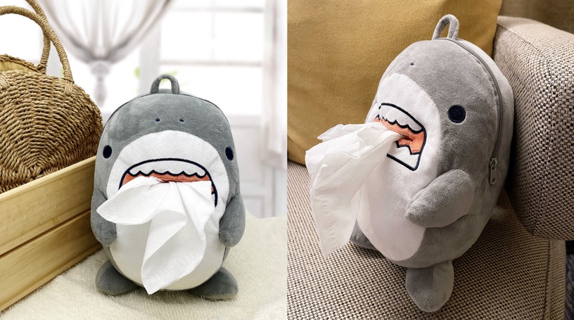 7-11推13款「鯊魚先生週邊」:面紙套、透明傘、吊飾購物袋、兩用抱枕毯,可愛實用必收
