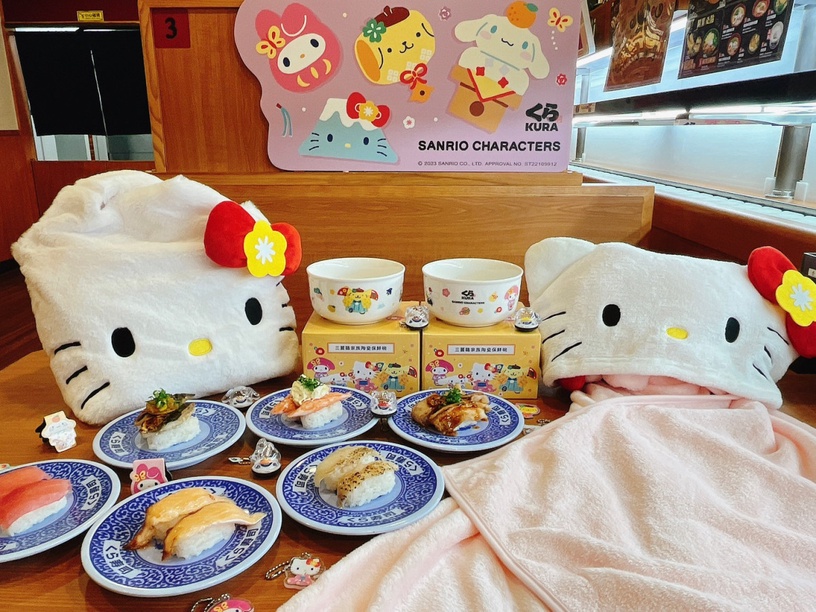 Kitty玩偶免費送!藏壽司聯名三麗鷗家族第二彈,送Kitty、布丁狗,集點再送Kitty提袋