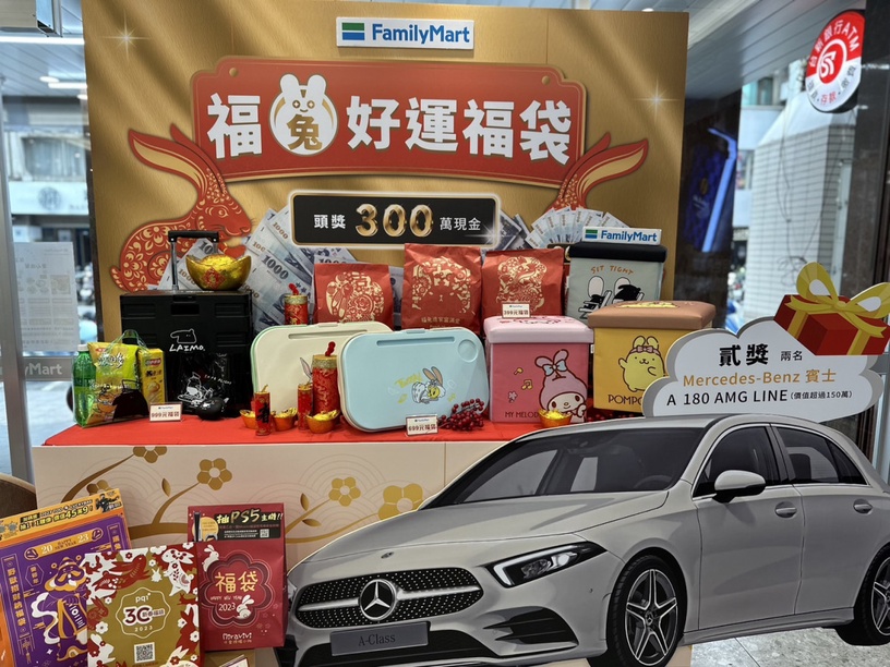 全家福袋!2023福袋美樂蒂、布丁狗現身頭獎300萬現金,再推馬來貘好運卡購物金翻倍送