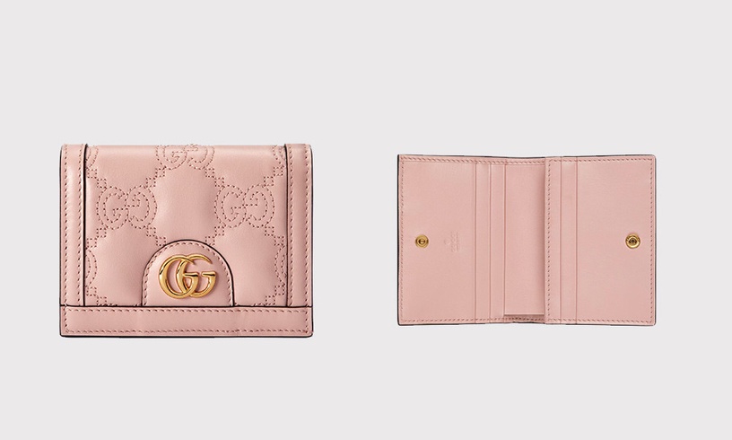 2023精品短夾推薦:GUCCI GG絎縫卡片套銀包,NT$21,200