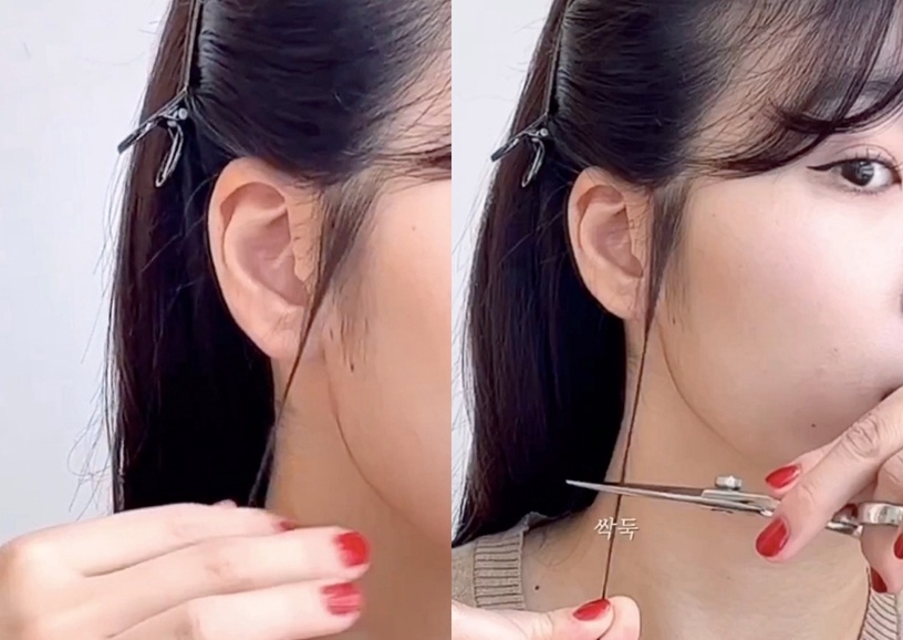 髮型師親授「顯瘦感碎髮」剪法!兩步驟剪法技巧顯小臉,搭配綁髮超韓系、修飾髮際線