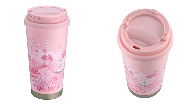 星巴克「櫻花季杯款」櫻花噴泉不鏽鋼杯,售價980元