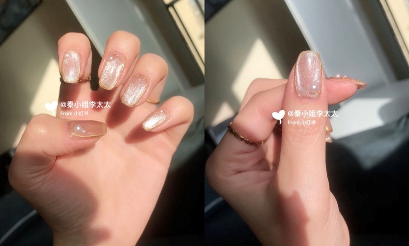 2023年必做大勢美甲!五款貓眼美甲款式推薦,法式暈染、金邊超夯,腮紅貓眼顯白溫柔