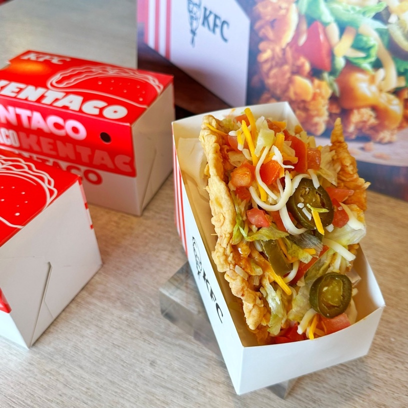 台灣肯德基開賣!肯德基新品「炸雞塔可」限時販售,炸雞變餅皮+起司邪惡組合必吃