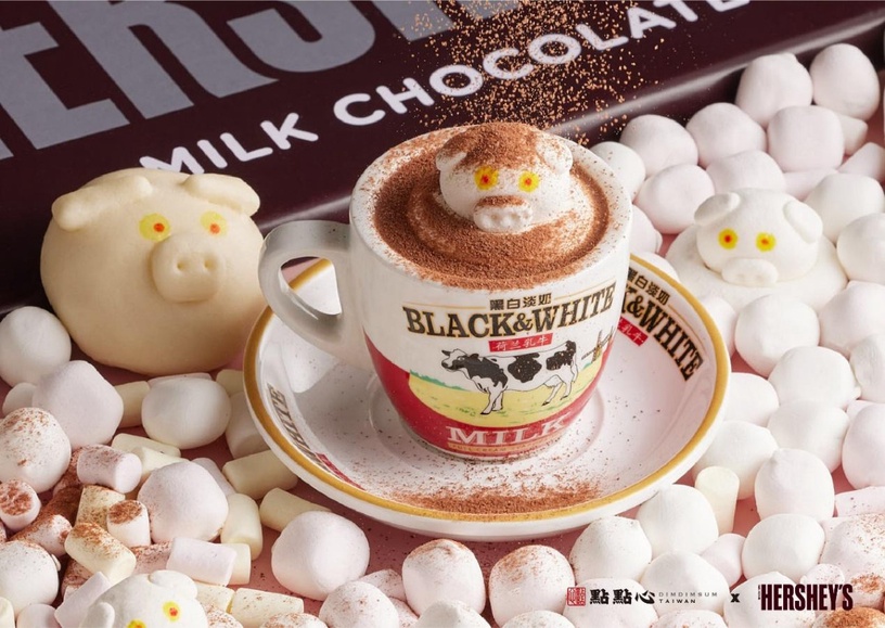 巧克力控必吃!「點點心XHershey's」聯名:豬古力三小菠蘿油、豬古力漂浮熱可可太萌